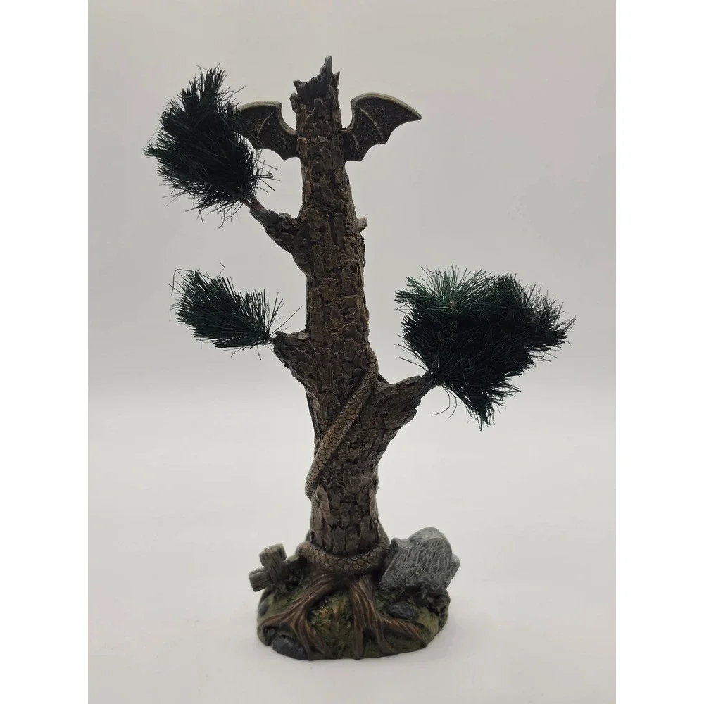 Department 56 Snow Village Halloween Spooky Totem Skull Bat Witch 56.53063